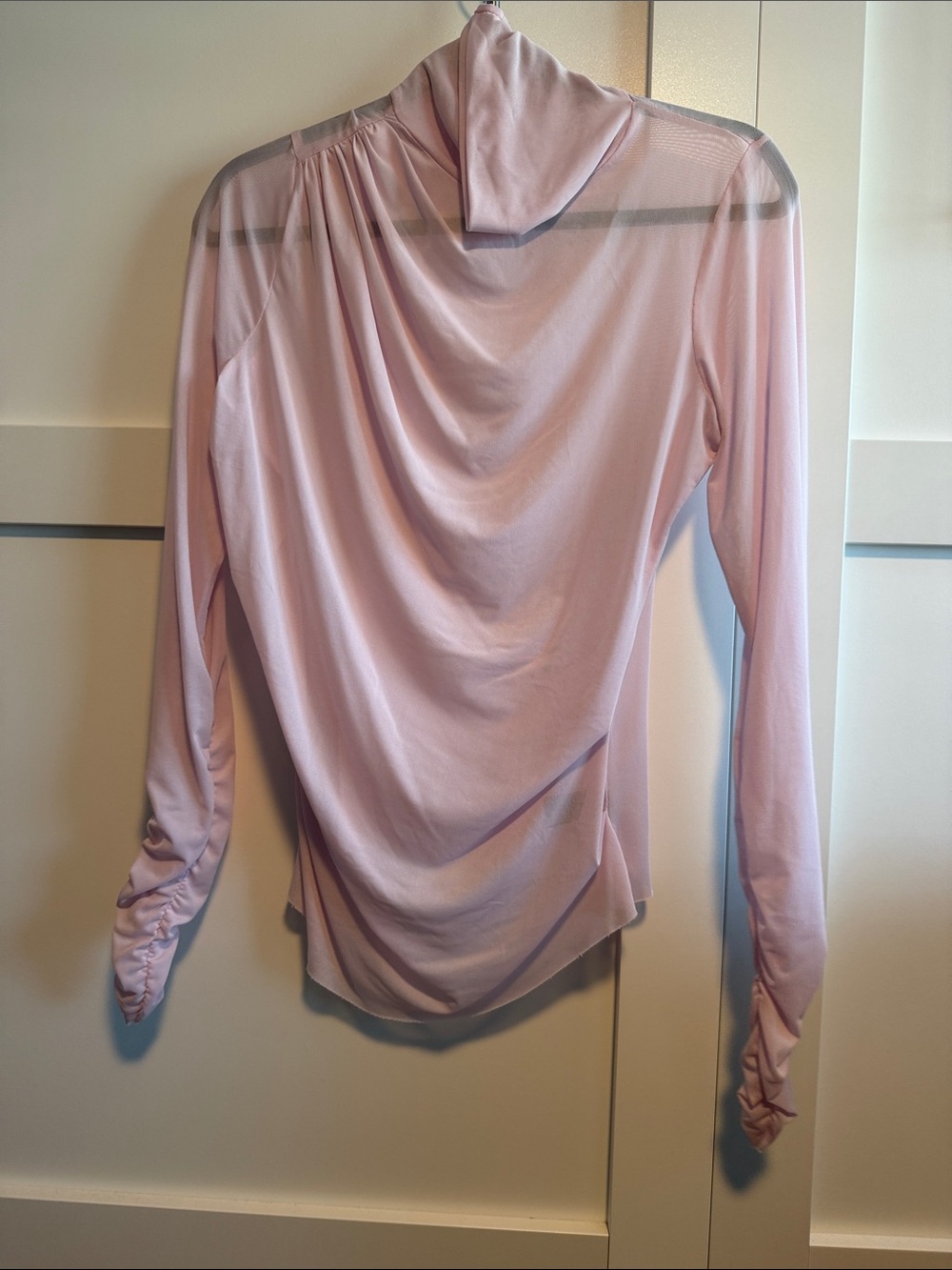 AFRM Light Pink Draped TurtleNeck Long Sleeve Top